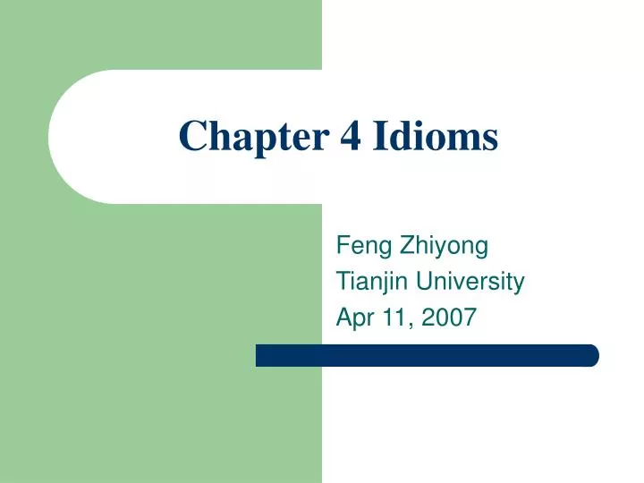chapter 4 idioms