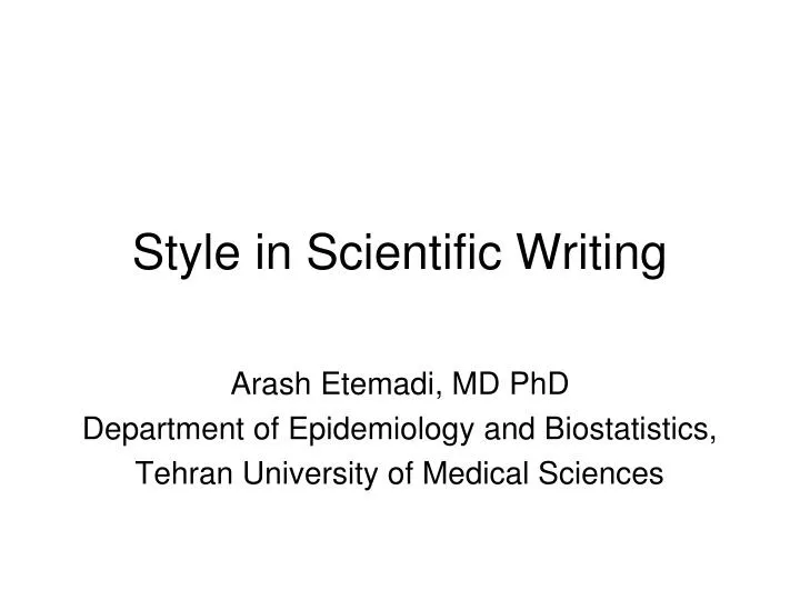 style in scientific writing