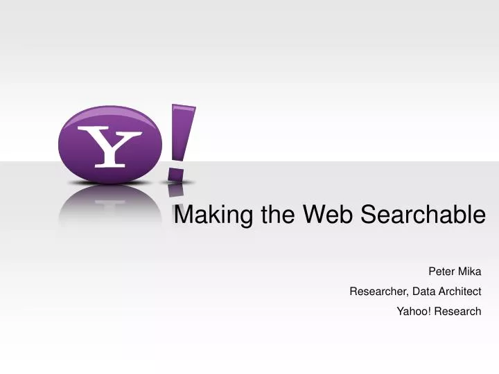 making the web searchable