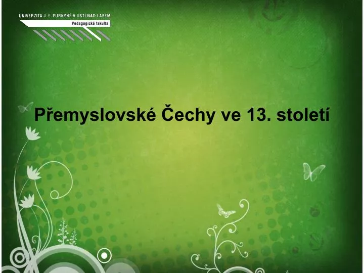 p emyslovsk echy ve 13 stolet