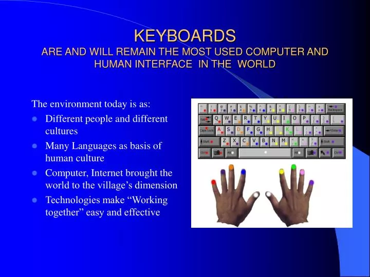 keyboards are and will remain the most used computer and human interface in the world