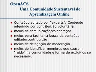 openacs uma comunidade sustent vel de aprendizagem online