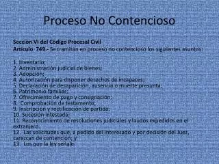 proceso no contencioso