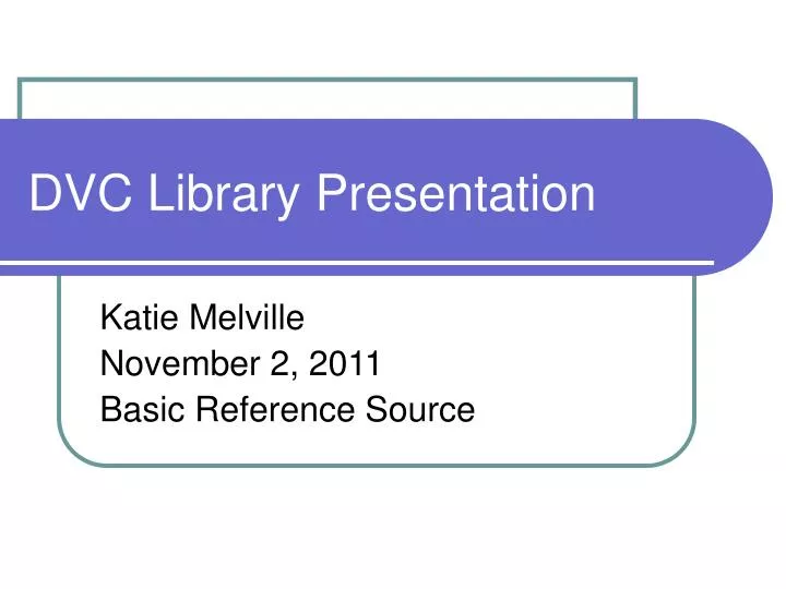 dvc library presentation