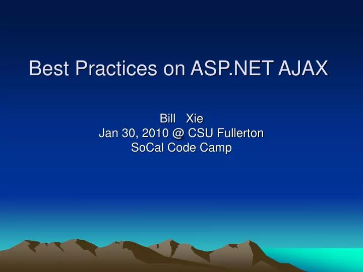 best practices on asp net ajax