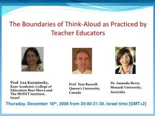 The Boundaries of Think-Aloud as Practiced by Teacher Educators