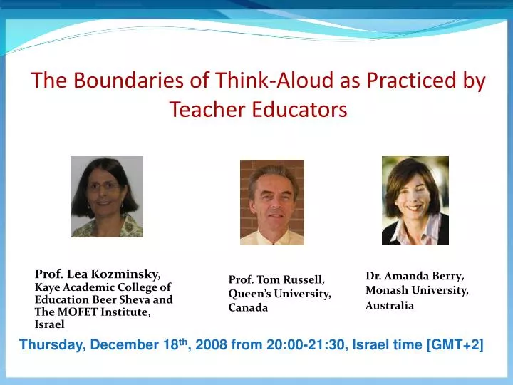 the boundaries of think aloud as practiced by teacher educators