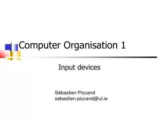 Computer Organisation 1