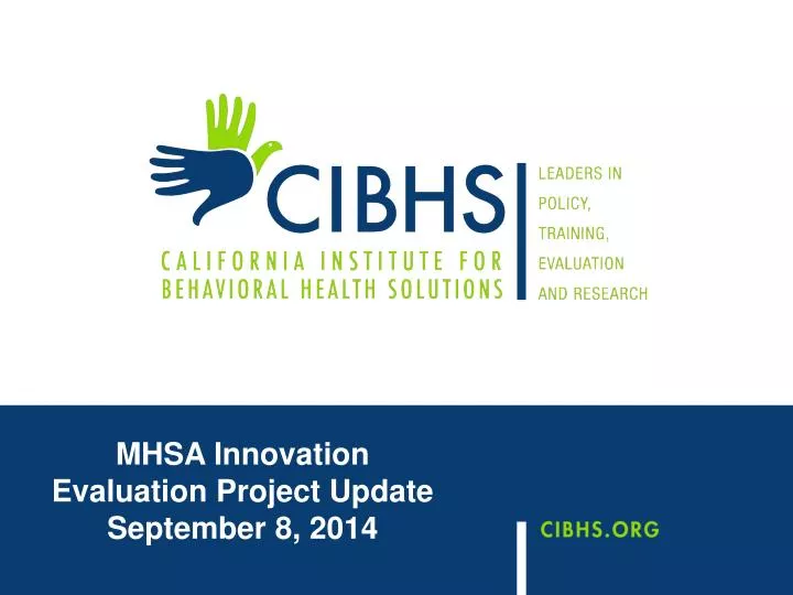 mhsa innovation evaluation project update september 8 2014