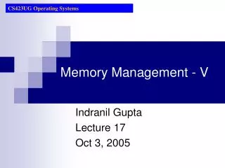 Memory Management - V