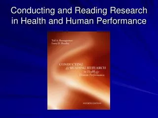 Conducting and Reading Research in Health and Human Performance