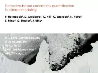 Derivative-based uncertainty quantification in climate modeling