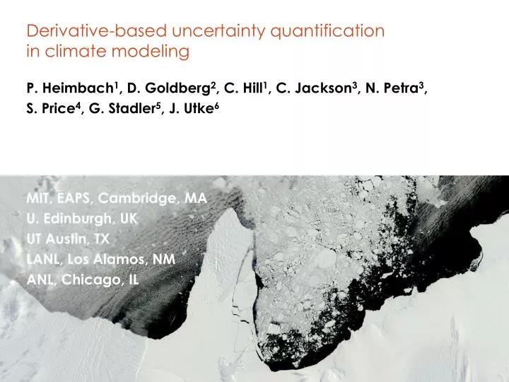 derivative based uncertainty quantification in climate modeling