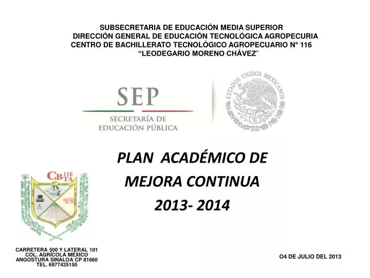 plan acad mico de mejora continua 2013 2014