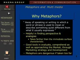 Why Metaphors?