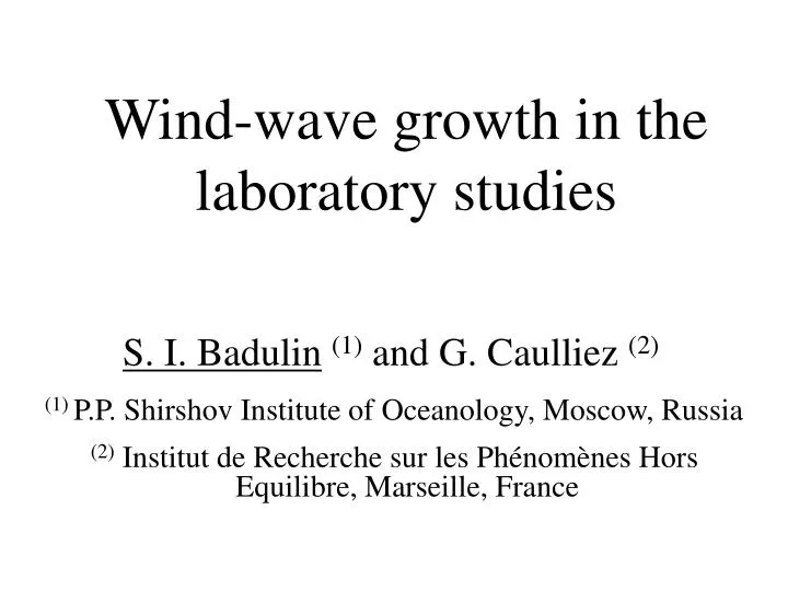 wind wave growth in the laboratory studies
