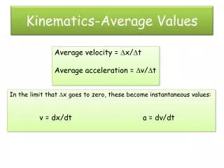 Kinematics-Average Values