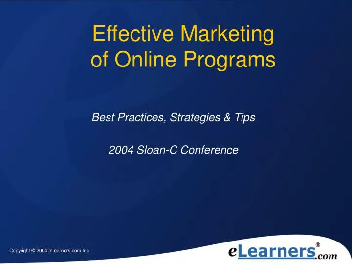effective marketing of online programs