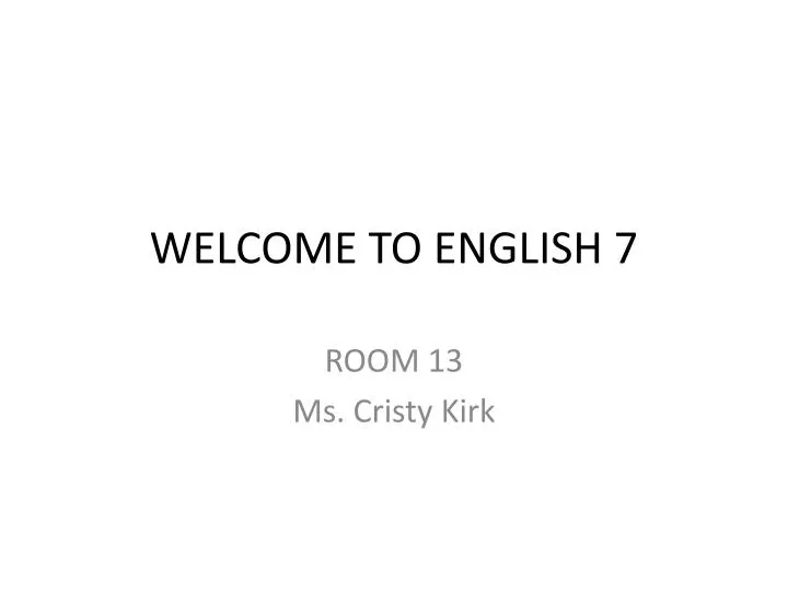 welcome to english 7
