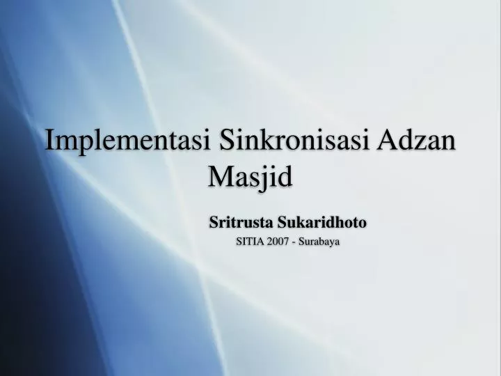 implementasi sinkronisasi adzan masjid