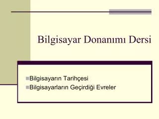 bilgisayar donan m dersi