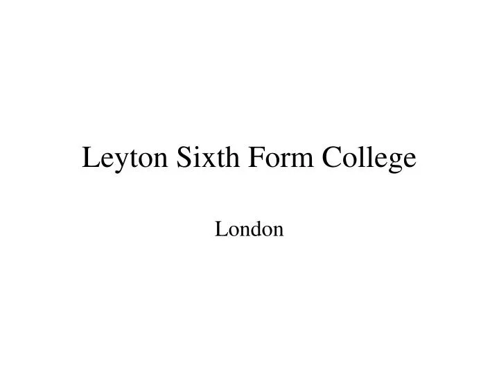 leyton sixth form college