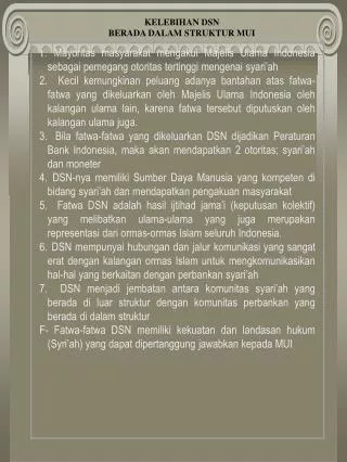 kelebihan dsn berada dalam struktur mui