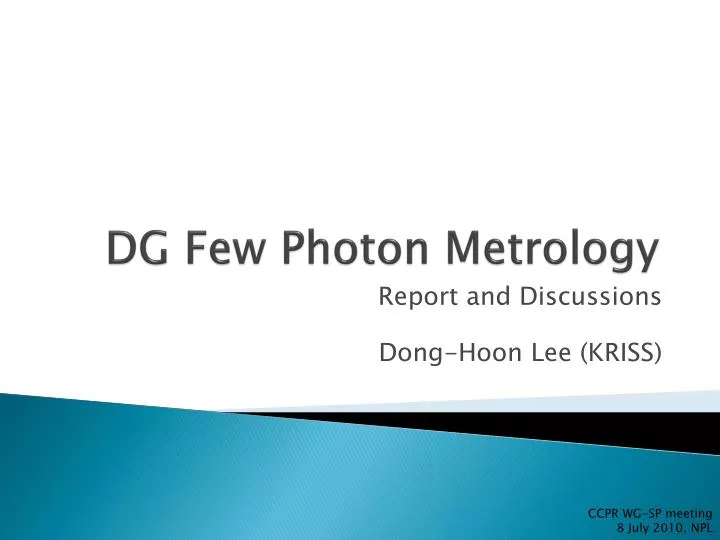 dg few photon metrology
