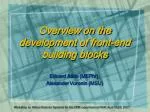 Developing Front-End Building Blocks for Silicon Detector Systems in CBM Experiment - slide 1