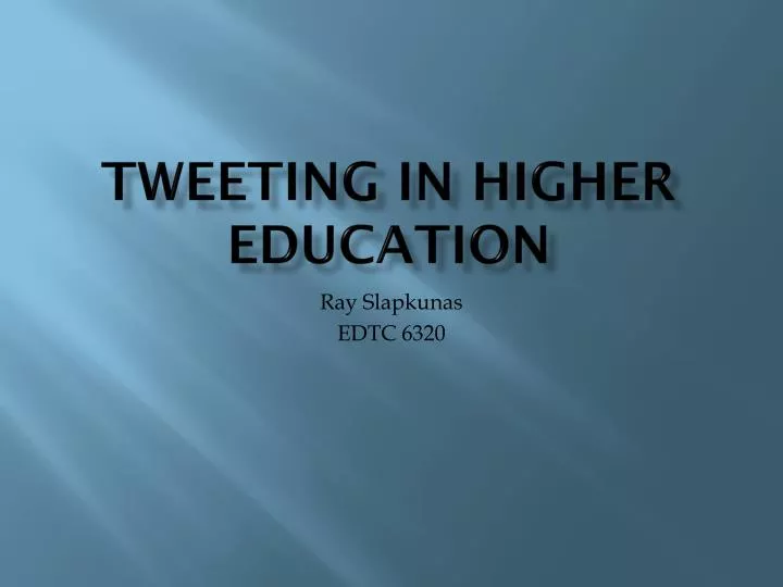 tweeting in higher education