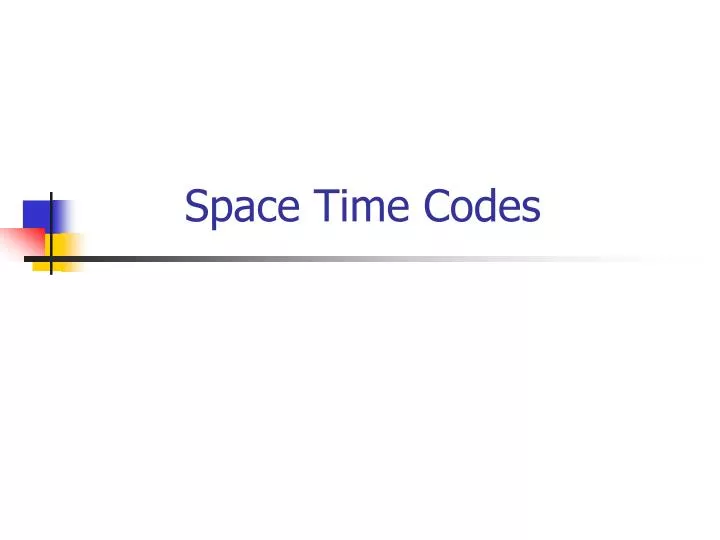 space time codes
