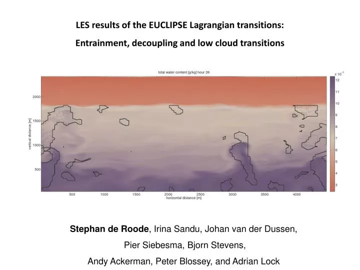 les results of the euclipse lagrangian transitions entrainment decoupling and low cloud transitions