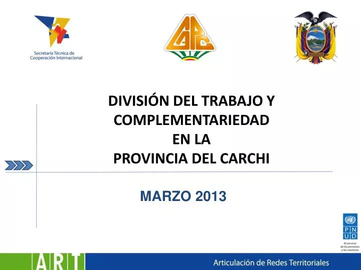 divisi n del trabajo y complementariedad en la provincia del carchi