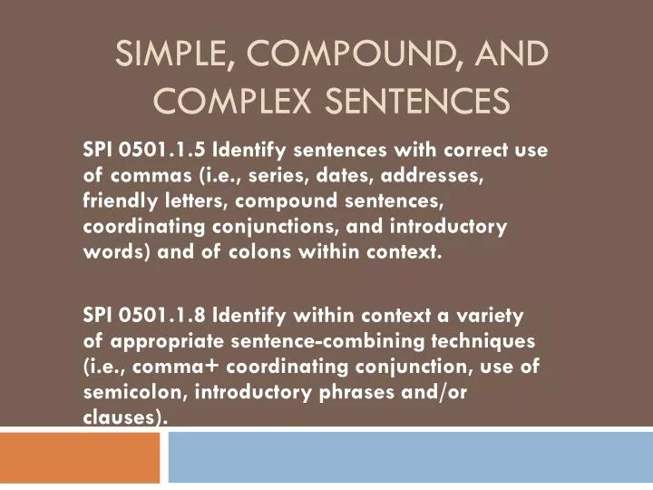 simple compound and complex sentences