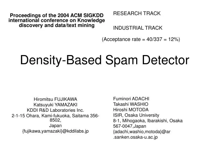 density based spam detector