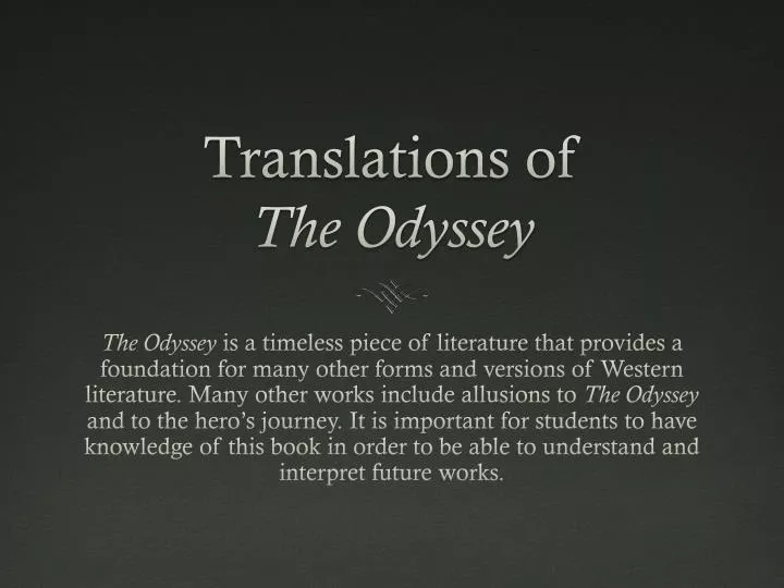 translations of the odyssey