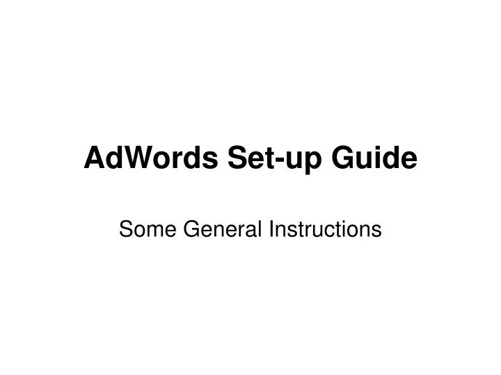 adwords set up guide