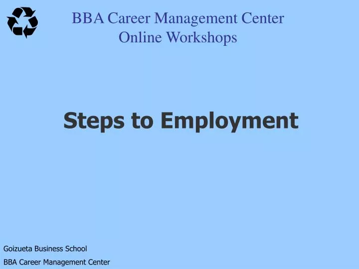 bba career management center online workshops