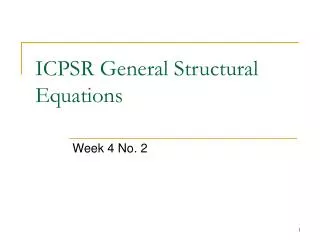 ICPSR General Structural Equations