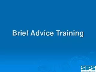 Brief Advice Training