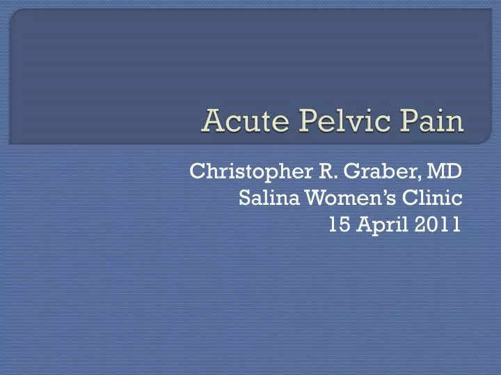 acute pelvic pain