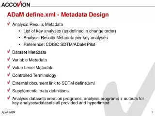 ADaM define.xml - Metadata Design