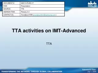 TTA activities on IMT-Advanced