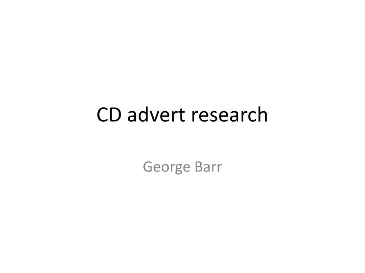 cd advert research