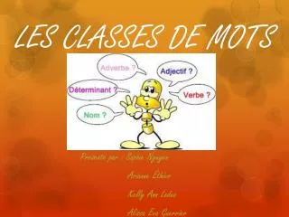 les classes de mots