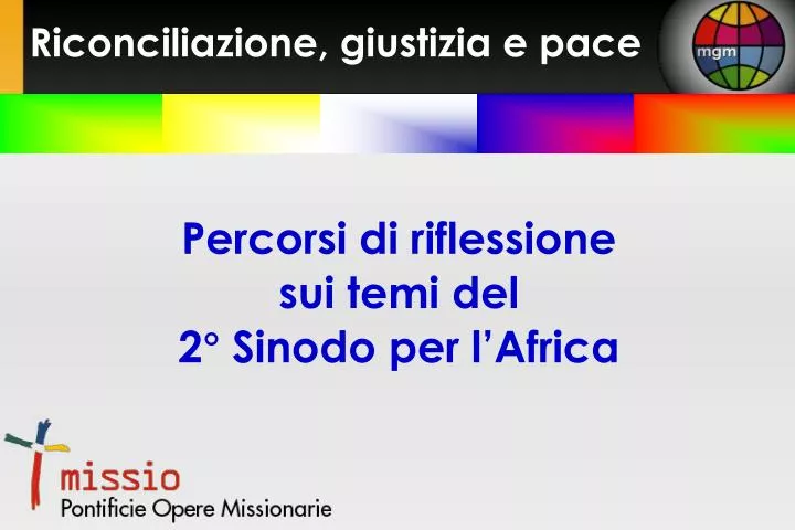 percorsi di riflessione sui temi del 2 sinodo per l africa