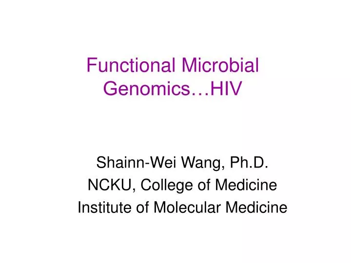 functional microbial genomics hiv
