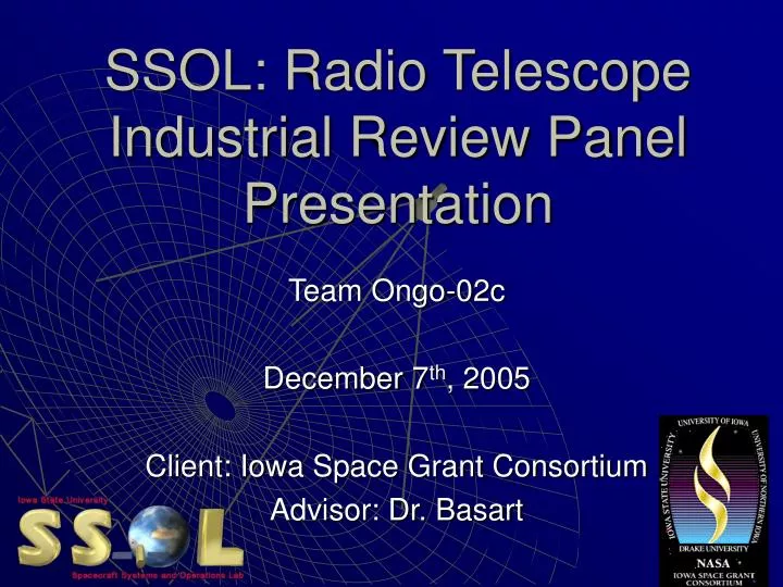ssol radio telescope industrial review panel presentation