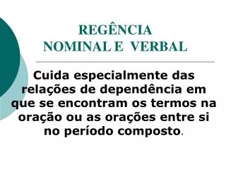 reg ncia nominal e verbal