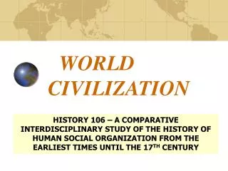 WORLD CIVILIZATION